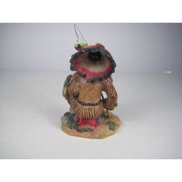 Native American Feather Headdress Spear 6 in Resin Figure Statue CHIP - Picture 5 of 14